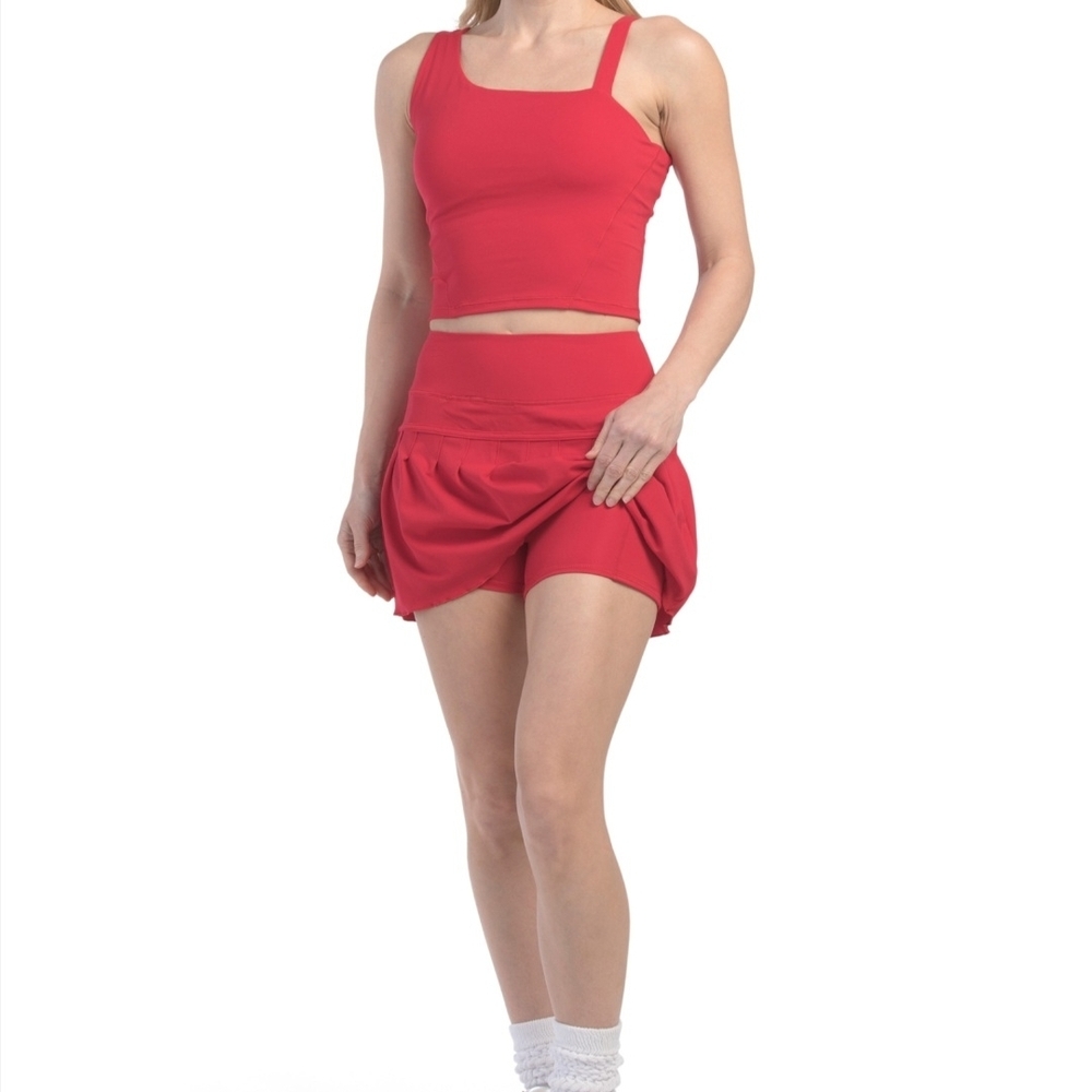 90 Degree By Reflex Red Track Skort.is Set,2 Pc - Picture 3 of 6